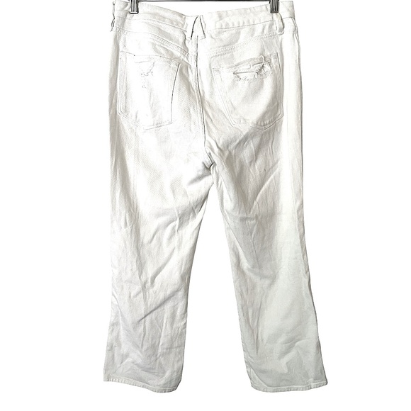 Good American Good Curve White High Waist Raw Hem Jeans 12 - Picture 7 of 13